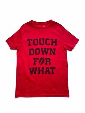 Tek Gear Boys Red "Touch Down For What" Football Tee - Size S (8)